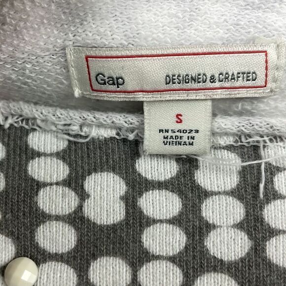 Gap. Oversized Raw Edge Boat Neck Embellished sweatshirt.  Women's Small - Picture 5 of 7